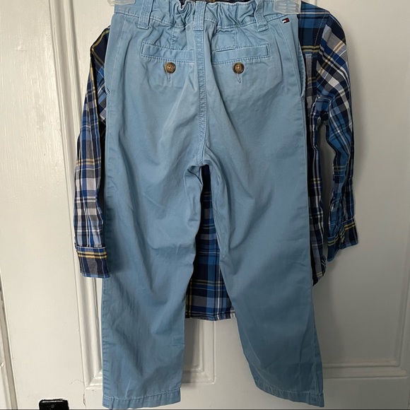 Tommy Hilfiger blue pants Chaps button up shirt size 4T with small flaw - Picture 3 of 8